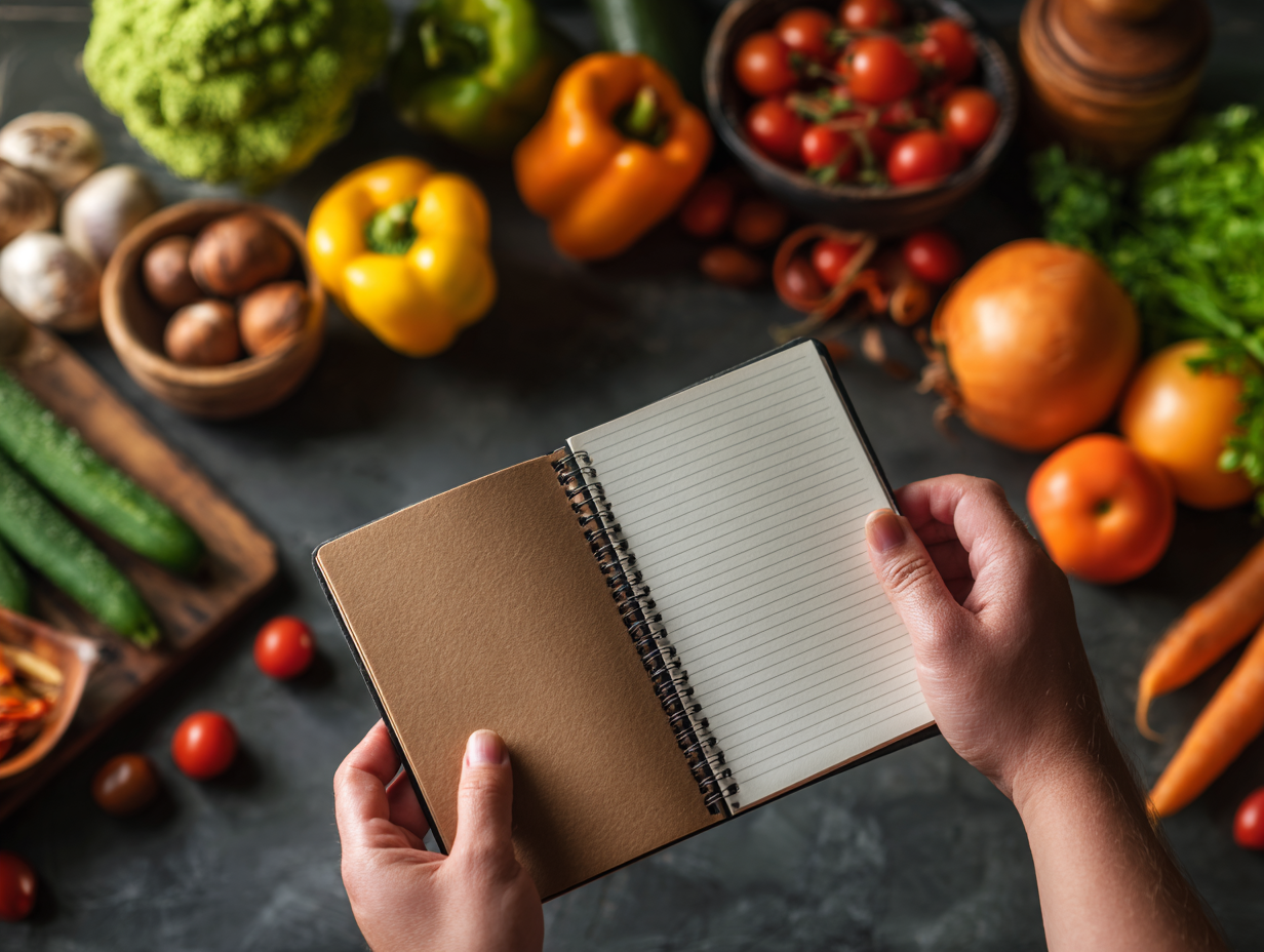 Especialista en nutrición organizando plan alimentario